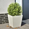 Image de vidaXL Jardinière blanc 40x40x40 cm acier, jardinière d'extérieur, boîte à fleurs, boîte de jardin, jardinière de patio, 851054