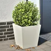 Image de vidaXL Jardinières 2 pcs blanc 40x40x40 cm acier, jardinière d'extérieur, boîte à fleurs, boîte de jardin, jardinière de 851055