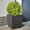 Image de vidaXL Jardinières 2 pcs noir 50x50x50 cm acier, jardinière d'extérieur, boîte à fleurs, boîte de jardin, jardinière de 851067