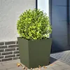 Image de vidaXL Jardinière vert olive 50x50x50 cm acier, jardinière d'extérieur, boîte à fleurs, boîte de jardin, jardinière de 851072
