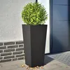 Image de Jardinières 2 pcs noir 35x35x75 cm acier