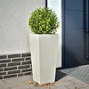 Image de Jardinière blanc 35x35x75 cm acier