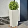 Image de Jardinières 2 pcs blanc 35x35x75 cm acier