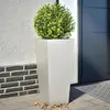 Image de vidaXL Jardinières 2 pcs 35x35x75 cm acier inoxydable, jardinière d'extérieur, boîte à fleurs, boîte de jardin, jardinière 851089