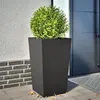 Image de vidaXL Jardinière noir 45x45x75 cm acier, jardinière d'extérieur, boîte à fleurs, boîte de jardin, jardinière de patio, 851094