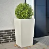 Image de vidaXL Jardinière blanc 45x45x75 cm acier, jardinière d'extérieur, boîte à fleurs, boîte de jardin, jardinière de patio, 851096