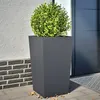Image de vidaXL Jardinières 2 pcs anthracite 45x45x75 cm acier, jardinière d'extérieur, boîte à fleurs, boîte de jardin, jardinière 851099