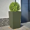 Image de vidaXL Jardinière vert olive 45x45x75 cm acier, jardinière d'extérieur, boîte à fleurs, boîte de jardin, jardinière de 851100