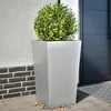 Image de vidaXL Jardinières 2 pcs 45x45x75 cm acier galvanisé, jardinière d'extérieur, boîte à fleurs, boîte de jardin 851105