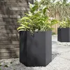 Image de vidaXL Jardinières 2 pcs noir hexagone 46x40x45 cm acier, jardinière de fleurs, jardinière de patio, jardinière de jardin, 851109