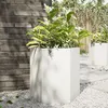 Image de vidaXL Jardinière blanc hexagone 46x40x45 cm acier, jardinière de fleurs, jardinière de patio, jardinière de jardin, 851110