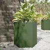 Image de vidaXL Jardinière vert olive hexagone 46x40x45 cm acier, jardinière de fleurs, jardinière de patio, jardinière de jardin, 851114