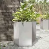 Image de vidaXL Jardinière hexagone 46x40x45 cm acier inoxydable, jardinière de fleurs, jardinière de patio, jardinière de jardin, 851116