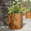 Image de vidaXL Jardinières 2 pcs hexagone 46x40x45 cm acier résistant aux intempéries, jardinière de fleurs, jardinière de patio, 851121