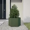 Image de vidaXL Jardinière vert olive hexagone 69x60x45 cm acier, jardinière de fleurs, jardinière de patio, jardinière de jardin, 851125