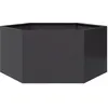 Image de vidaXL Jardinière noir hexagone 104x90x45 cm acier, jardinière de fleurs, jardinière de patio, jardinière de jardin, 851129