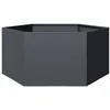 Image de vidaXL Jardinière anthracite hexagone 104x90x45 cm acier, jardinière de fleurs, jardinière de patio, jardinière de jardin, 851131