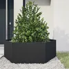 Image de vidaXL Jardinière noir hexagone 138x120x45 cm acier, jardinière de fleurs, jardinière de patio, jardinière de jardin, 851136