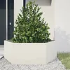 Image de vidaXL Jardinière blanc hexagone 138x120x45 cm acier, jardinière de fleurs, jardinière de patio, jardinière de jardin, 851137