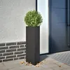 Image de vidaXL Jardinière noir triangulaire 30x26x75 cm acier, jardinière d'extérieur, boîte à fleurs, boîte de jardin, jardinière 851143