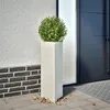 Image de vidaXL Jardinière blanc triangulaire 30x26x75 cm acier 851145