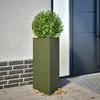 Image de vidaXL Jardinière vert olive triangulaire 40x34,5x70 cm acier 851163