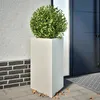 Image de Jardinières 2 pcs blanc triangulaire 50x43x75 cm acier