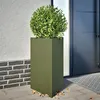 Image de vidaXL Jardinière vert olive triangulaire 50x43x75 cm acier 851177