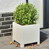 Image de vidaXL Jardinière blanc 30x30x30 cm acier, planteur, jardinière de patio, bac à fleurs, jardinière d'extérieur, boîte à 851187