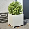 Image de vidaXL Jardinière blanc 40x40x40 cm acier, planteur, jardinière de patio, bac à fleurs, jardinière d'extérieur, boîte à 851201