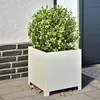 Image de vidaXL Jardinières 2 pcs blanc 40x40x40 cm acier, planteur, jardinière de patio, bac à fleurs, jardinière d'extérieur, boîte 851202