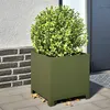 Image de vidaXL Jardinière vert olive 40x40x40 cm acier, planteur, jardinière de patio, bac à fleurs, jardinière d'extérieur, boîte à 851205