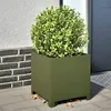 Image de vidaXL Jardinières 2 pcs vert olive 40x40x40 cm acier, planteur, jardinière de patio, bac à fleurs, jardinière d'extérieur, 851206