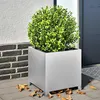 Image de vidaXL Jardinières 2 pcs 40x40x40 cm acier galvanisé, planteur, jardinière de patio, bac à fleurs, jardinière d'extérieur, 851210