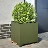 Image de vidaXL Jardinière vert olive 50x50x50 cm acier, planteur, jardinière de patio, bac à fleurs, jardinière d'extérieur, boîte à 851216