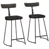 Image de Tabourets de bar lot de 2 noir 49x43x88 cm bois manguier massif