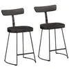 Image de Tabourets de bar lot de 2 noir 49x43x79 cm bois manguier massif