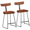Image de vidaXL Tabourets de bar lot de 2 49x43x79 cm bois de manguier massif, chaise, chaise de bar de cuisine, chaise de bistrot 4013526