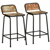 Image de vidaXL Tabourets de bar lot de 2 46x35,5x80cm bois massif récupération, chaise, chaise de bar de cuisine, chaise de bistrot 4013532