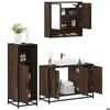 Image de vidaXL Ensemble de meubles de salle de bain 3 pcs Chêne marron, armoire de salle de bain, placard de salle de bain, meuble 3300984
