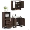 Image de vidaXL Ensemble de meubles de salle de bain 3 pcs Chêne marron, armoire de salle de bain, armoire de rangement de toilette, 3301039