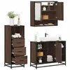 Image de vidaXL Ensemble de meubles de salle de bain 3 pcs Chêne marron, armoire de salle de bain, armoire de rangement de toilette, 3301064