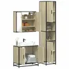 Image de vidaXL Ensemble de meubles de salle de bain 3 pcs chêne sonoma, armoire de salle de bain, armoire de rangement de toilette, 3301066