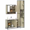 Image de vidaXL Ensemble de meubles de salle de bain 3 pcs chêne sonoma, armoire de rangement, armoire de bain, meuble de toilette 3301121