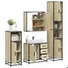 Image de vidaXL Ensemble de meubles de salle de bain 4 pcs chêne sonoma, armoire de salle de bain, armoire de rangement de toilette, 3301196