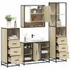Image de vidaXL Ensemble de meubles de salle de bain 4 pcs chêne sonoma, armoire de salle de bain, armoire de rangement de toilette, 3301301