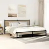 Image de vidaXL Cadre de lit en métal avec tête de lit chêne sonoma 180x200 cm, lit double, meuble de chambre à coucher, lit 3301391