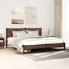 Image de vidaXL Cadre de lit en métal avec tête de lit chêne marron 180x200 cm, lit double, meuble de chambre à coucher, lit 3301409