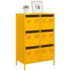 Image de vidaXL Buffet haut jaune moutarde 68x39x101,5 cm acier 851223