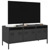 Image de vidaXL Meuble TV noir 101,5x39x43,5 cm acier laminé à froid, support TV, buffet TV, armoire hifi, banc TV, armoire en métal, 851226